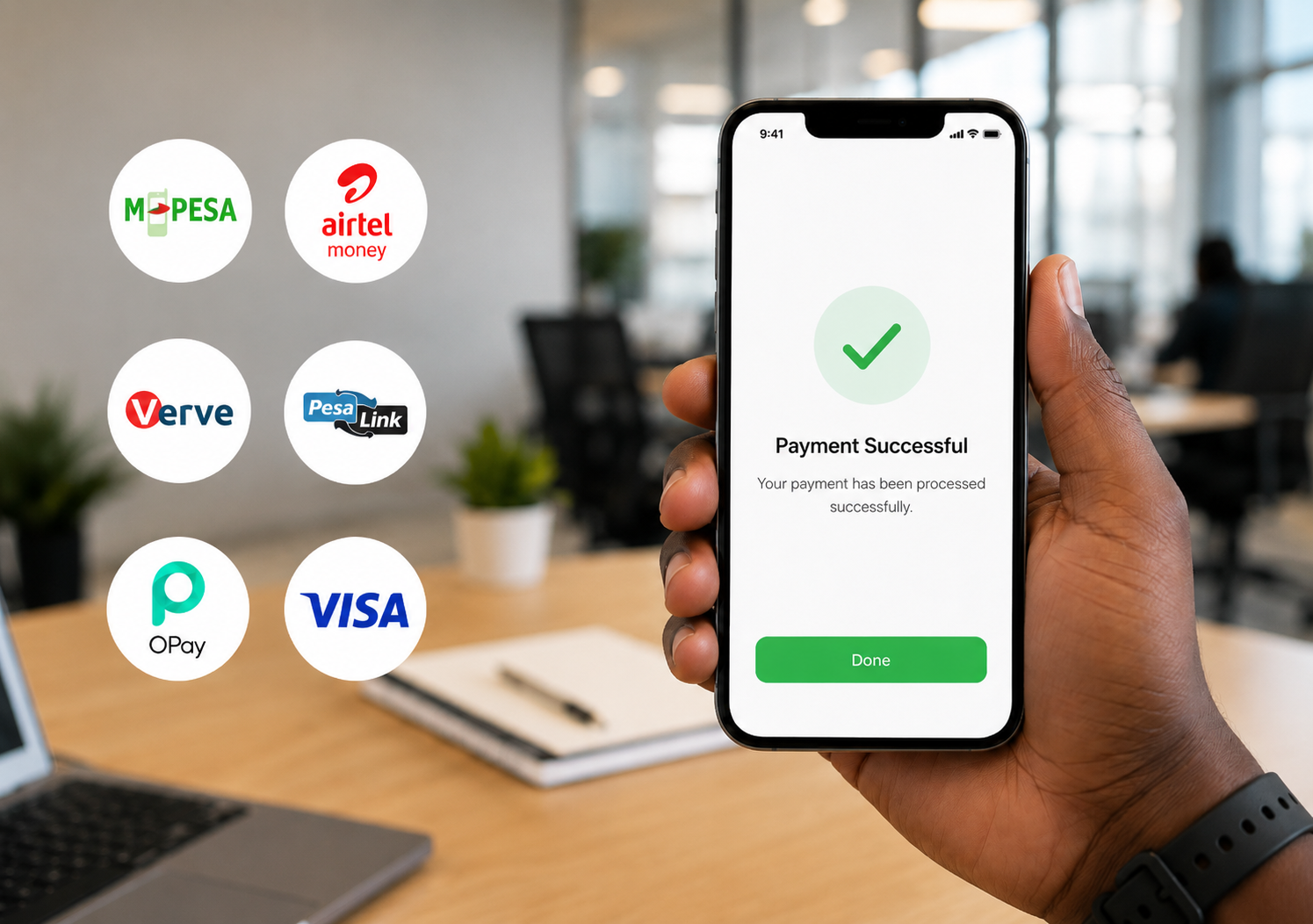 Phone showing a successful local payment